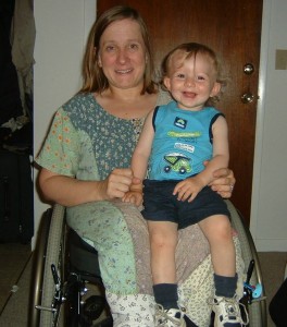 Mother with a physical disability and her 2 year old child